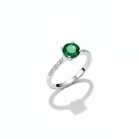 Foto do produto ANEL DE PRATA SOLITARIO 6 MM ESMERALDA