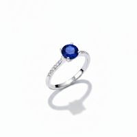Foto do produto ANEL DE PRATA SOLITARIO 6 MM NANO SAFIRA