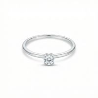 Foto do produto ANEL DE PRATA SOLITARIO COM 1 ZIRCONIA REDONDA DE 3,5 MM CRAVEJADA 500451