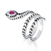 Foto do produto ANEL ESMALTADO COBRA COM 27 ZIRCONES