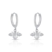 Foto do produto ARGOLA DE PRATA ABELHA COM 28 ZIRCONES CRAVEJADOS 20768