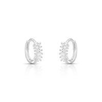 Foto do produto ARGOLA DE PRATA BAGUETES 1.3 CM COM 12 ZIRCONES CRAVEJADOS 21009