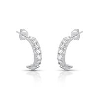 Foto do produto ARGOLA DE PRATA BAGUETES COM 18 ZIRCONES CRAVEJADOS 21482