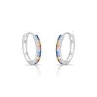 Foto do produto ARGOLA DE PRATA BAGUETES COM 18 ZIRCONES CRAVEJADOS 22055