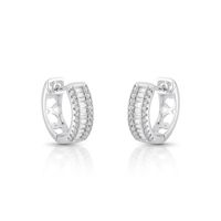 Foto do produto ARGOLA DE PRATA BAGUETES COM BORDA DIAMETRO 1.5CM E 62 ZIRCONES CRAVEJADOS 21840