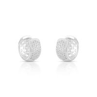 Foto do produto ARGOLA DE PRATA BOJUDA 1.4 CM COM 88 ZIRCONES CRAVEJADOS 18554