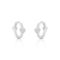 Foto do produto ARGOLA DE PRATA CORAÇÃO 1.5 CM COM 62 ZIRCONES CRAVEJADOS 21422