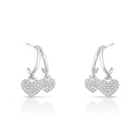 Foto do produto ARGOLA DE PRATA CORAÇÃO COM 42 ZIRCONES CRAVEJADOS 21440