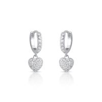 Foto do produto ARGOLA DE PRATA CORAÇÃO PENDURADO ALTURA 1.9 CM E 74 ZIRCONES CRAVEJADOS 21829