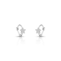 Foto do produto ARGOLA DE PRATA FLOR COM 30 ZIRCONES CRAVEJADOS 19517