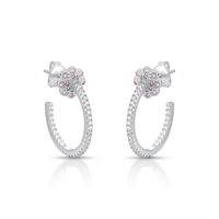 Foto do produto ARGOLA DE PRATA FLOR COM 96 ZIRCONES CRAVEJADOS 20763