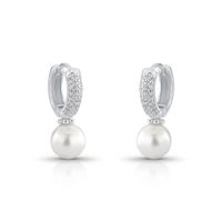 Foto do produto ARGOLA DE PRATA PAVE PÉROLA SHELL DE 8.0 MM COM 52 ZIRCONES CRAVEJADOS 21747