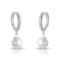 Foto do produto ARGOLA DE PRATA PAVE PÉROLA SHELL DE 9.0 MM COM 92 ZIRCONES CRAVEJADOS 21748