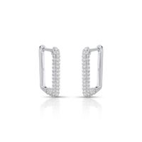 Foto do produto ARGOLA DE PRATA QUADRADA ALTURA 1.7CM E 124 ZIRCONES CRAVEJADOS 21832