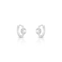Foto do produto ARGOLA DE PRATA SOLITARIO E PAVE COM 26 ZIRCONES CRAVEJADOS 20955