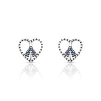 Foto do produto BRINCO DE PRATA BALI CORAÇÃO NOSSSA SENHORA COM 6 ZIRCONES CRAVEJADOS 21047