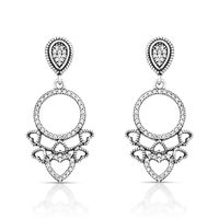 Foto do produto BRINCO DE PRATA BALI CORAÇÕES COM 114 ZIRCONES CRAVEJADOS 21075