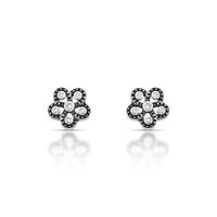 Foto do produto BRINCO DE PRATA BALI FLOR COM 12 ZIRCONES CRAVEJADOS 21123