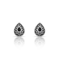 Foto do produto BRINCO DE PRATA BALI GOTA COM 2 ZIRCONES CRAVEJADOS 21066