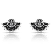 Foto do produto BRINCO DE PRATA BALI LEQUE COM 40 ZIRCONES CRAVEJADOS 21337