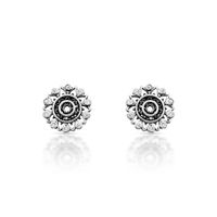 Foto do produto BRINCO DE PRATA BALI MANDALA COM 20 ZIRCONES CRAVEJADOS 21116