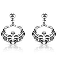 Foto do produto BRINCO DE PRATA BALI PENDURADO COM 64 ZIRCONES CRAVEJADOS 21111