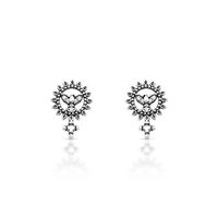 Foto do produto BRINCO DE PRATA BALI POMBA COM 10 ZIRCONES CRAVEJADOS 21045