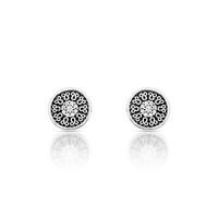 Foto do produto BRINCO DE PRATA BALI REDONDO COM 18 ZIRCONES CRAVEJADOS 21063