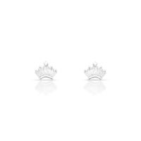 Foto do produto BRINCO DE PRATA COROA DELUXE COM 10 ZIRCONES CRAVEJADOS 21536