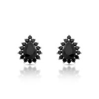 Foto do produto BRINCO DE PRATA CRISTAL GOTA 30 ONIX