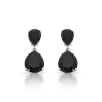 Foto do produto BRINCO DE PRATA CRISTAL GOTAS  4 ONIX