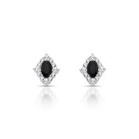 Foto do produto BRINCO DE PRATA CRISTAL LOSANGO 26 PEDRAS