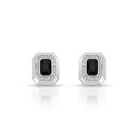 Foto do produto BRINCO DE PRATA CRISTAL RETANGULO 42 PEDRAS