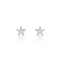 Foto do produto BRINCO DE PRATA DELUXE FLOR COM 22 ZIRCONES CRAVEJADOS 22058