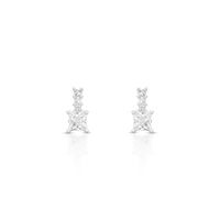 Foto do produto BRINCO DE PRATA DELUXE QUADRADO COM 8 ZIRCONES CRAVEJADOS PEDRA PRINCIPAL 4 X 4 MM 21468