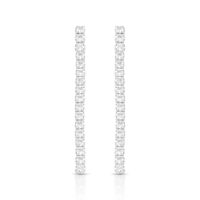 Foto do produto BRINCO DE PRATA DELUXE RIVIEIRA COM 44 ZIRCONES DE 1,75 MM CRAVEJADOS E COMPRIMENTO DE 4 CM 22008