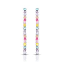 Foto do produto BRINCO DE PRATA DELUXE RIVIEIRA COM 44 ZIRCONES DE 1,75 MM CRAVEJADOS E COMPRIMENTO DE 4 CM 22015