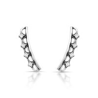 Foto do produto BRINCO DE PRATA EAR CUFF FIO DUPLO DE PRATA BALI COM 8 ZIRCONES CRAVEJADOS 21350