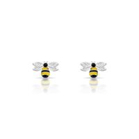 Foto do produto BRINCO DE PRATA ESMALTADO À MÃO ABE LHA INFANTIL COM 12 ZIRCONES CRAVEJADOS 21209