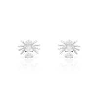 Foto do produto BRINCO DE PRATA INFANTIL COM ARANHA 16 ZIRCONES CRAVEJADOS 21229