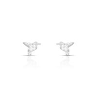 Foto do produto BRINCO DE PRATA INFANTIL COM BEIJA-FLOR 14 ZIRCONES CRAVEJADOS 21225