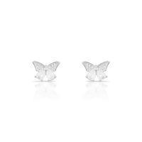 Foto do produto BRINCO DE PRATA INFANTIL COM BORBOLETA 20 ZIRCONES CRAVEJADOS 21218