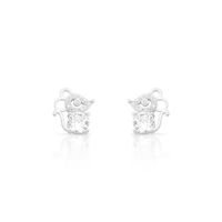Foto do produto BRINCO DE PRATA INFANTIL COM RATINHO 26 ZIRCONES CRAVEJADOS 21220