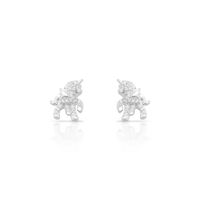 Foto do produto BRINCO DE PRATA INFANTIL COM UNICÓRNIO 66 ZIRCONES CRAVEJADOS 21224