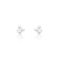 Foto do produto BRINCO DE PRATA LISO ESTRELA COM 2 ZIRCONES CRAVEJADOS 21558