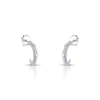 Foto do produto BRINCO DE PRATA MASCULINO BAGUETES 14 MM COM 8 ZIRCONES DE 1.1 MM CRAVEJADOS 21689