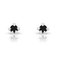 Foto do produto BRINCO DE PRATA MASCULINO GARRA 10 MM COM 2 ONIX 6.5 MM CRAVEJADAS 21688