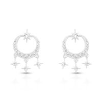 Foto do produto BRINCO DE PRATA PAVE 4 ESTRELAS COM 40 ZIRCONES CRAVEJADOS 20717