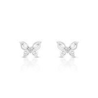 Foto do produto BRINCO DE PRATA PAVE BORBOLETA COM 28 ZIRCONES CRAVEJADOS 21566