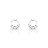 Foto do produto BRINCO DE PRATA PAVE CÍRCULO COM 12 ZIRCONES CRAVEJADOS 19502